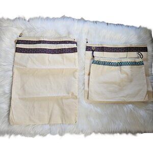 Lot of (4) Tory Burch Drawstring Dustbags Dust Bag Dust Cover Storage Bag NWOT